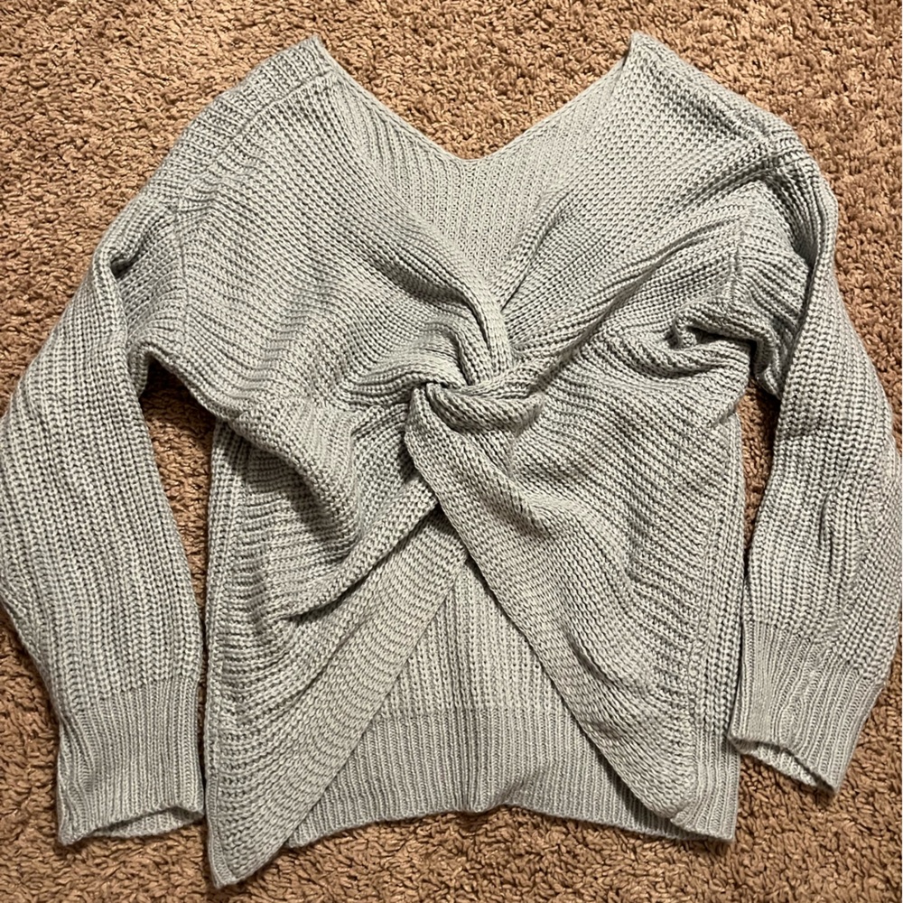 Sexy tied back knit sweater